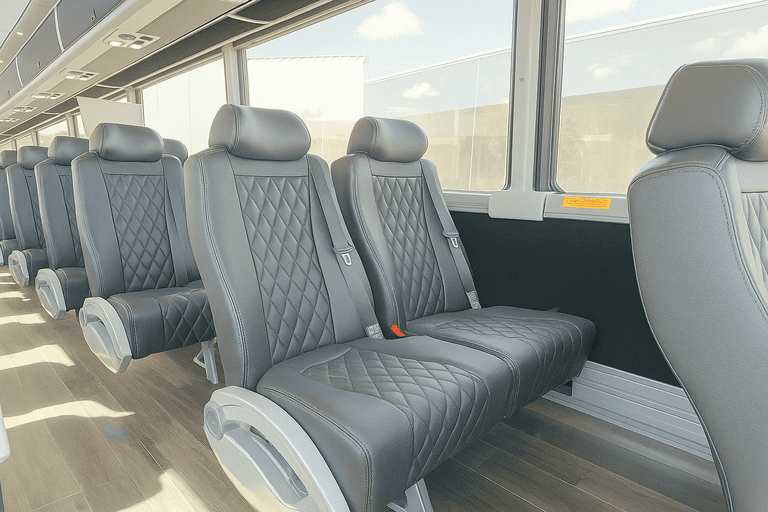 interior of Santa Cruz Coach Bus Service charter bus