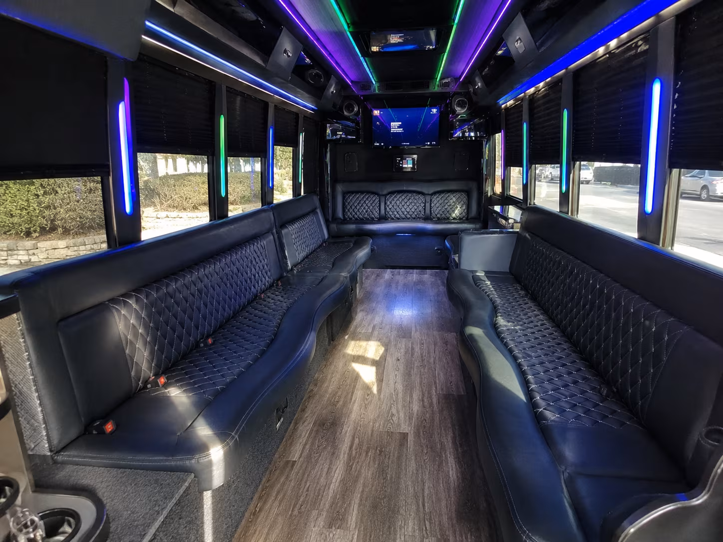 santa cruz 15 passenger party bus interior